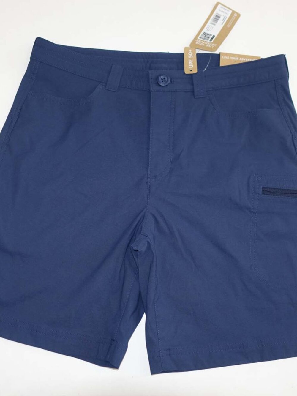 Eddie Bauer Women's Rainier Mid Rise Shorts Size 8 Tall NWT Blue Nylon Stretch